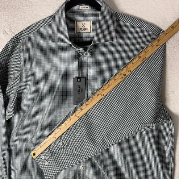 Todd Snyder The Mayfair Dress‎ Shirt Men's 17 32/33 White Green Purple Check NWT